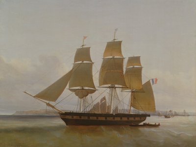 Háromárbocos csónak, Le Havre kikötőjében, 1846 alkotó: Jean Dominique Drouin