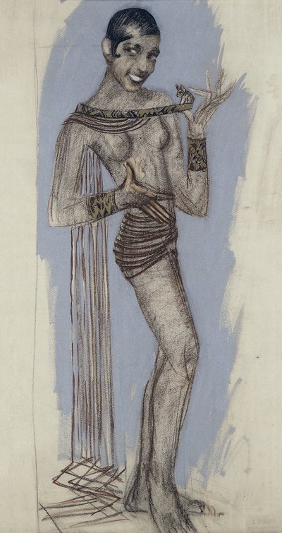Josephine Baker - Maquette egy fontos lakktáblához, 1927 körül (ceruza papíron) alkotó: Jean Dunand