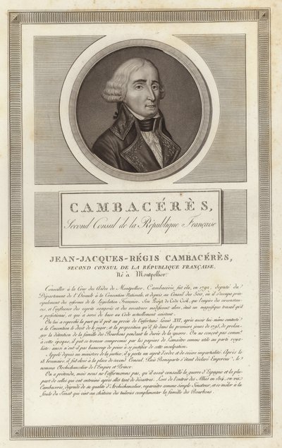 Jean Jacques Regis de Cambaceres portréja alkotó: Jean Duplessi Bertaux