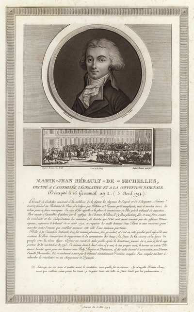 Marie-Jean Herault de Sechelles portréja alkotó: Jean Duplessi Bertaux