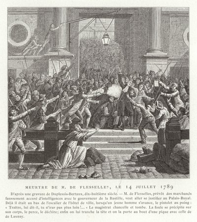 Jacques de Flesselles meggyilkolása, francia forradalom, 1789. július 14. alkotó: Jean Duplessis Bertaux