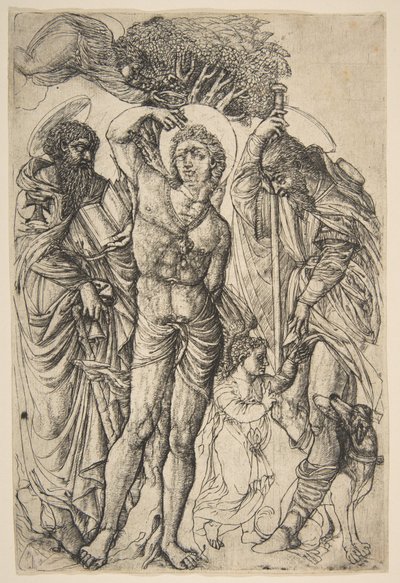 Szentek Sebastian, Anthony és Roch.n.d. alkotó: Jean Duvet