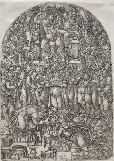 Az Apokalipszis: Számtalan sokaság, amely a trón előtt áll, 1555. alkotó: Jean Duvet