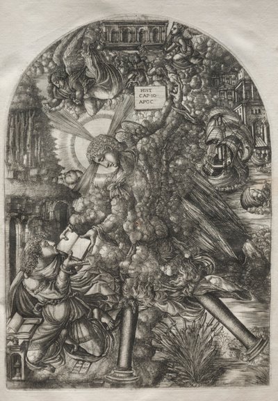 Az Apokalipszis: Az angyal enni adja Szent Jánosnak a könyvet, 1546-1556. alkotó: Jean Duvet