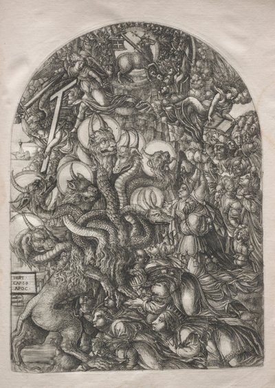 Az Apokalipszis: A hétfejű és tíz szarvú fenevad, 1546-1556. alkotó: Jean Duvet