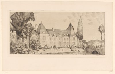 Kilátás egy kastélyra a vízen Vue du Château de Villaines alkotó: Jean Emile Laboureur (signed by artist)