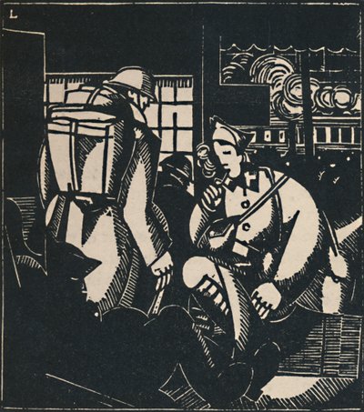 Katonák az állomáson, 1919 alkotó: Jean Emile Laboureur