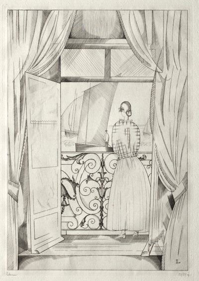Erkély a tenger felett alkotó: Jean Emile Laboureur