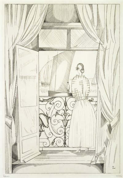 Az erkély a tenger felett; Le Balcon sur la Mer alkotó: Jean Emile Laboureur