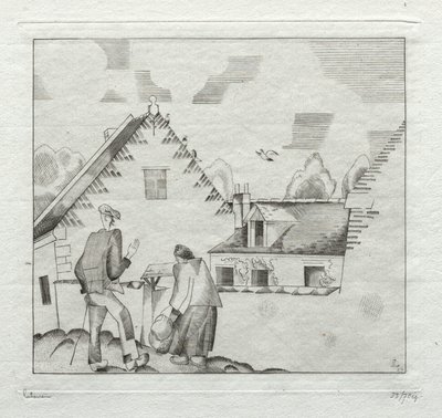 Falusiak, beszélgetés alkotó: Jean Emile Laboureur