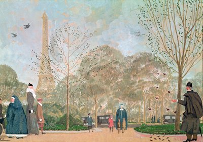 Séta a Jardins du Trocaderoban, 1920 körül alkotó: Jean Emile Laboureur