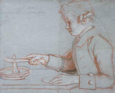 Jean Etienne Liotard, a művész fia reggelizés közben, 1770 körül (vörös, fekete és fehér kréta kék papírra) alkotó: Jean Étienne Liotard