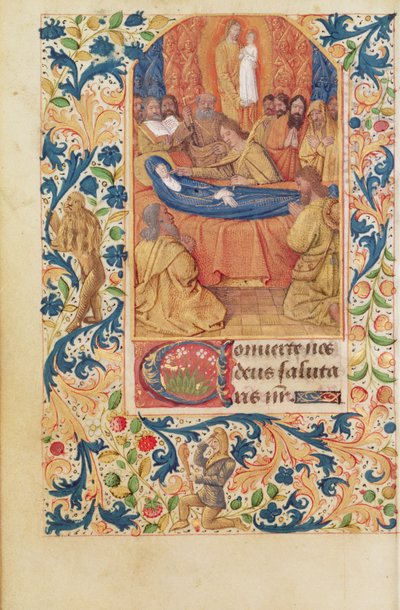 Ms Latin 13305 fol.88v The Death of the Virgin, a 