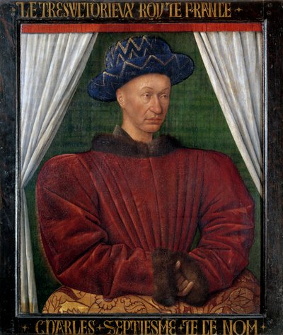 VII. Károly (1403-1461) francia király portréja. Jean Fouquet festménye (1420-1481) alkotó: Jean Fouquet