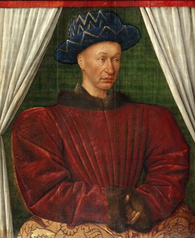 VII. Károly francia király portréja, 1445-1450 alkotó: Jean Fouquet
