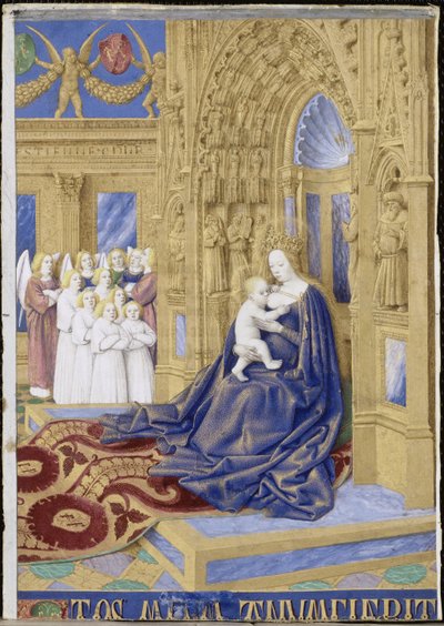 A Szűz és a Gyermek a Hours of Étienne Chevalier trónra került alkotó: Jean Fouquet