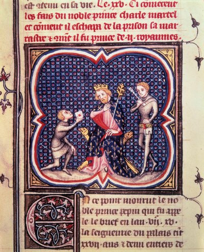 A Palais Charles Martel polgármestere (688-741) és kamarása követet fogad Eudes d