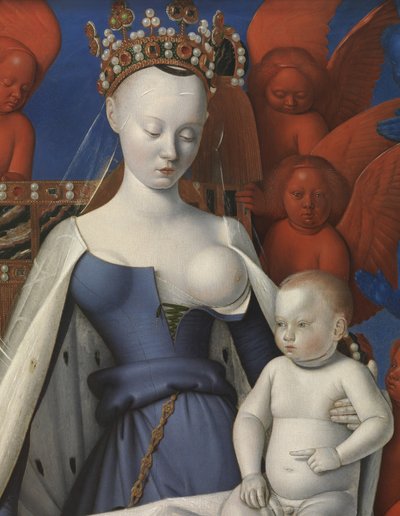 Szűz és gyermek kerubokkal és szeráfokkal körülvéve, részlet alkotó: Jean Fouquet