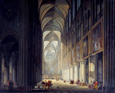 A párizsi Notre Dame katedrális belső képe J. F. Depelchin (1770-1835) festménye 1789 V. 0,43x0,54 m Párizs, Musee Carnavalet - A Notre Dame de Paris katedrális belső képe. J. F. Depelchin (1770-1835) festménye alkotó: Jean Francois Depelchin