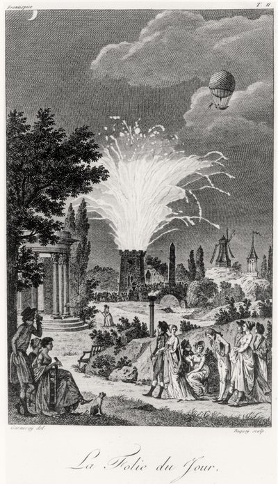 Tűzijáték a Jardin de Tivoliban, 1826 körül alkotó: Jean Francois Garneray