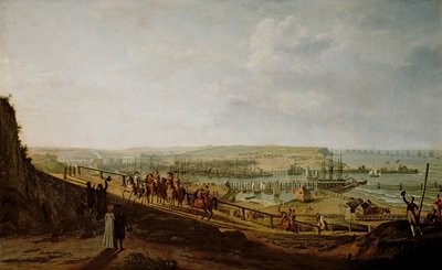 I. Napóleon (1769-1821) meglátogatta a boulogne-i tábort 1804 júliusában, 1806 alkotó: Jean-Francois Hue