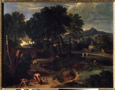 ""Táj birkanyájjal az úton"" (Táj birkanyájjal az úton) Jean Francois Millet, az idősebb (1642-1679) festménye, 17. századi Puskin Múzeum, Moszkva alkotó: Jean Francois I Millet