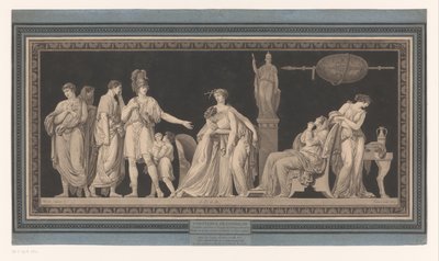Coriolanus vigasztalja feleségét és anyját Constance de Coriolan (cím a tárgyon) alkotó: Jean Francois Janinet