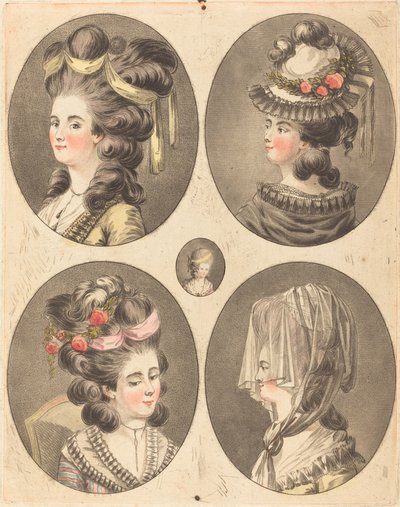 Frizura modellek. alkotó: Jean Francois Janinet