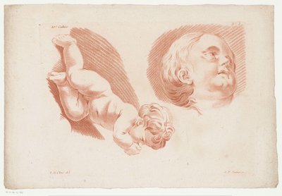 Kisgyermek és egy gyerek feje Emberi testrészeket tartalmazó kompozíciók (sorozat címe) Xe Cahier de Principles du dessin d
