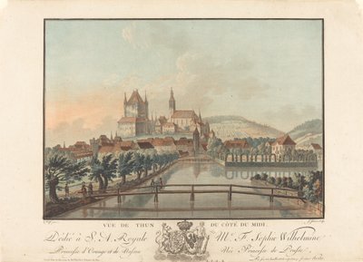 Thun kilátása a Cote du Midi felől, valószínűleg 1776. alkotó: Jean Francois Janinet