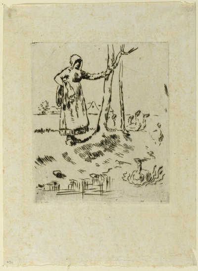 A Girl Minding Geese alkotó: Jean Francois Millet
