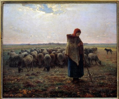Bergere és juhai a nagy pásztort hívták. Jean Francois Millet (1814-1875) festménye alkotó: Jean Francois Millet