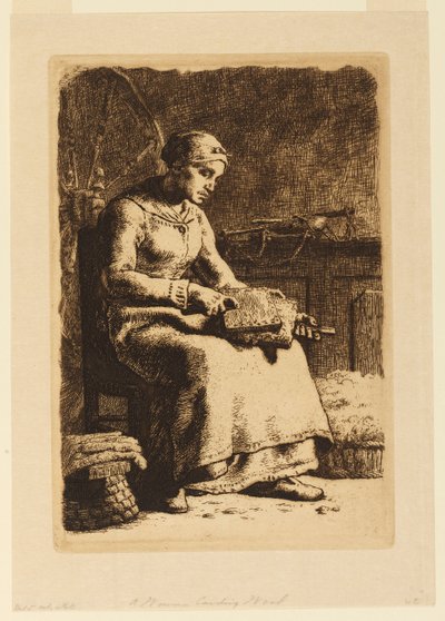 La Cardeuse (A gyapjúkártyás) alkotó: Jean Francois Millet