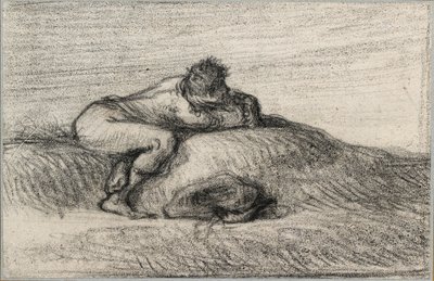 Ember kuporog egy domboldalon, 1848-1850 alkotó: Jean Francois Millet