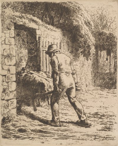 Talicskát toló paraszt, 1855 alkotó: Jean Francois Millet