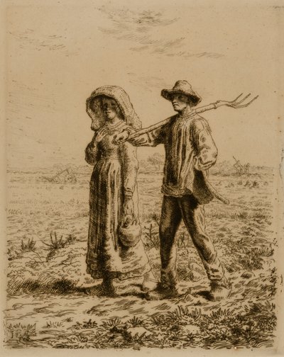 A parasztok munkába mennek alkotó: Jean Francois Millet