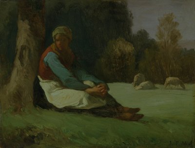 „Ülő pásztorlány”, 1850-es évek alkotó: Jean Francois Millet