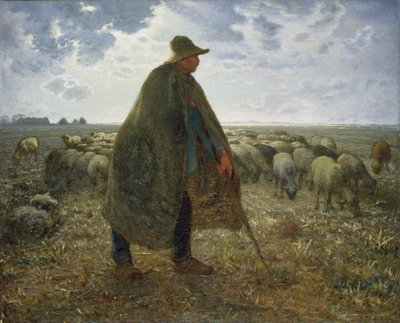 Nyáját gondozó pásztor (olaj, vászon) alkotó: Jean Francois Millet