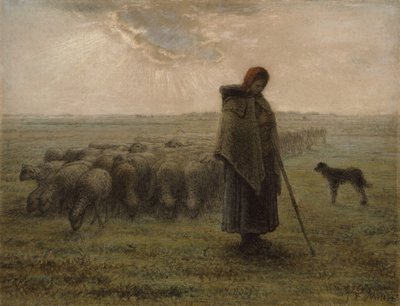 Pásztorlány és nyája, 1862-63 alkotó: Jean Francois Millet