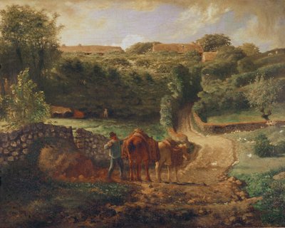 Hamlet unokatestvér Greville-ben, 1865-73 körül alkotó: Jean Francois Millet