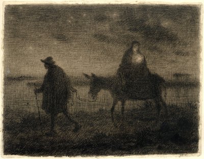 A repülés Egyiptomba, 1864 körül alkotó: Jean Francois Millet