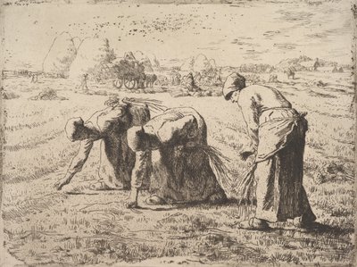 The Gleaners, 1855-56 körül (rézkarc a chine collé-ra) alkotó: Jean Francois Millet