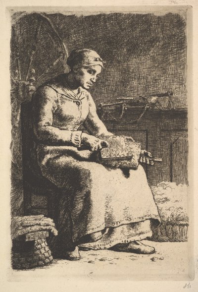 The Wool Carder, kb. 1855-56. alkotó: Jean Francois Millet