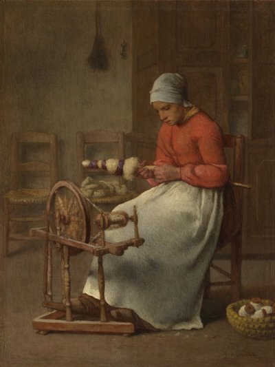 Woman Spinning, 1855-60 körül alkotó: Jean Francois Millet