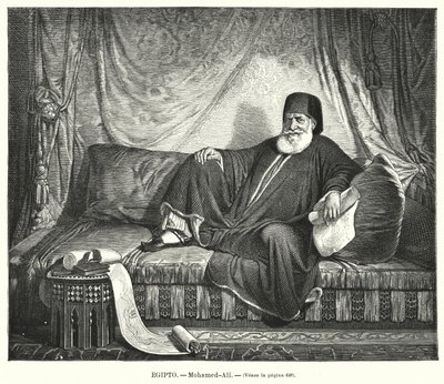 Muhammad Ali, Egyiptom oszmán alkirálya (litho) alkotó: Jean Francois Portaels