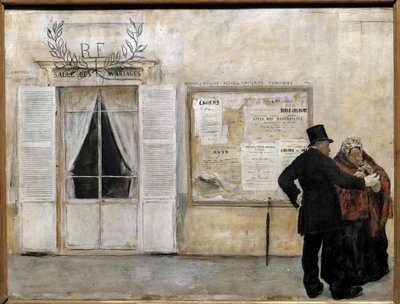 Az esküvőre váró meghívók Jean francois Raffaelli (1850-1924) festménye 1884 előtt, V. 0,525x0,685 m, Párizs, Musee d