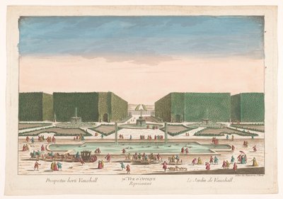 Gezicht a Vauxhall Gardens Londonban 76. A Vauxhall kertet ábrázoló optikai nézet (cím az objektumon) alkotó: Jean François Daumont