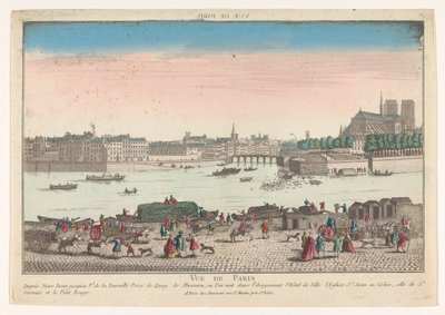 Kilátás Párizs városára a Quai de Miramionról Vue de Paris (cím a tárgyon) alkotó: Jean François Daumont