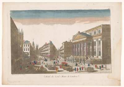 Kilátás a Mansion House-ra Londonban l´Hôtel du Lord = Maire de Londre (cím a tárgyon) alkotó: Jean François Daumont