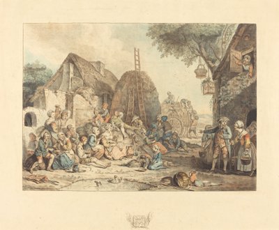 A szüretelők ebédje alkotó: Jean François Janinet after Pierre Alexandre Wille